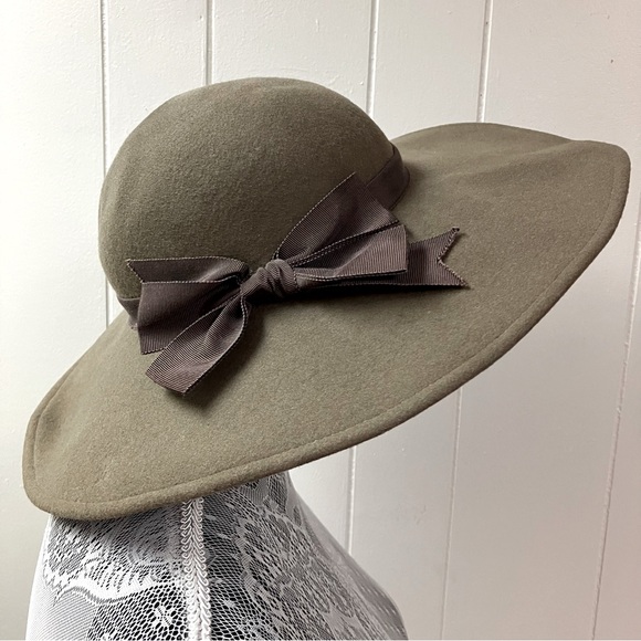 Vintage FABINI New York Hat One Size Brown Peachfelt 100% Wool Grosgrain Bow - Picture 1 of 10